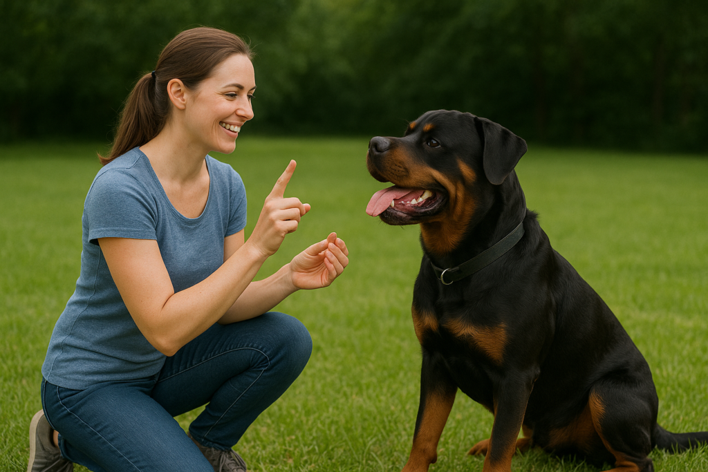 positive reinforcement training for rottweilers using obedience commands