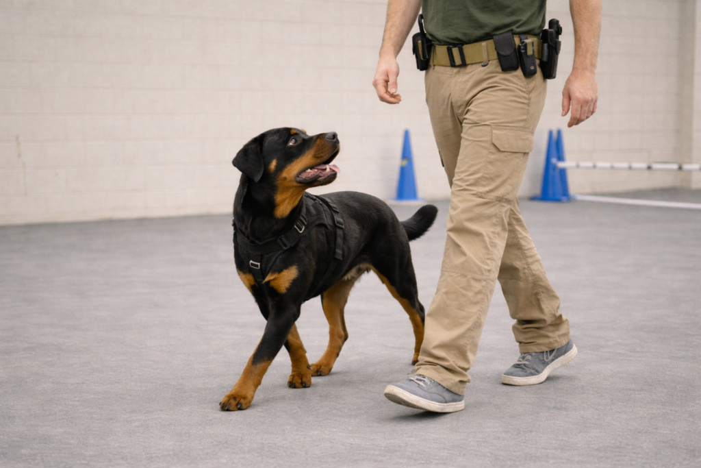 heel command training for working dogs
